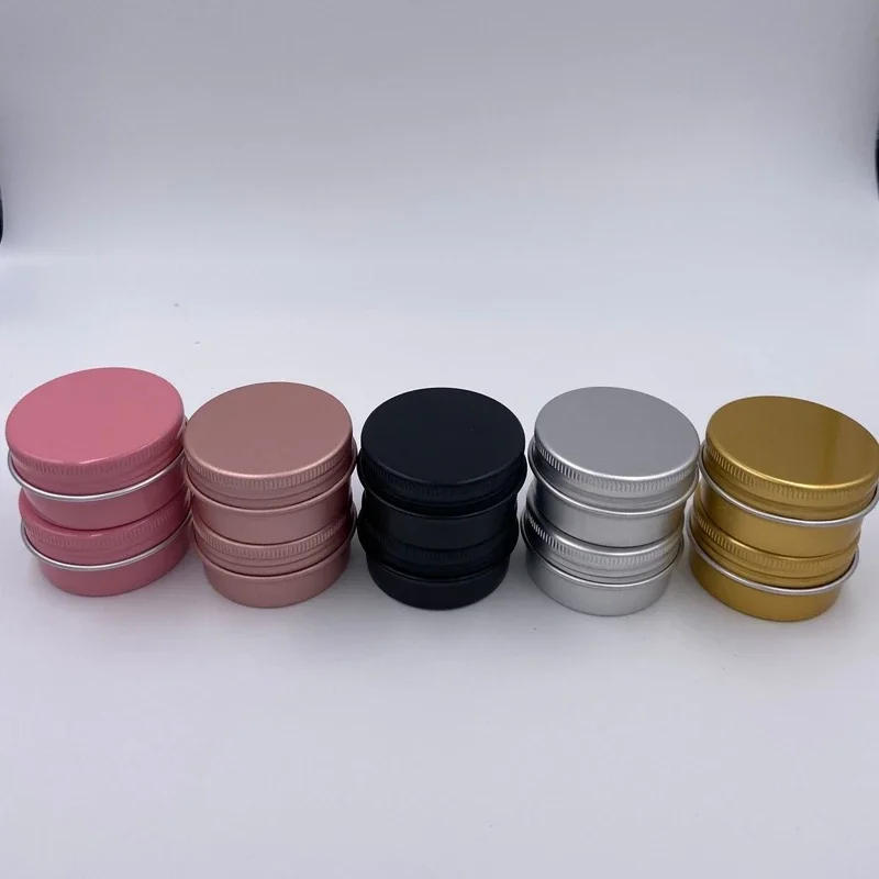 100pcs Colorful Aluminum Box for Face Cream 30ml Lip Balm Containers Empty Containers for Cosmetics Jars Storage Container Lids