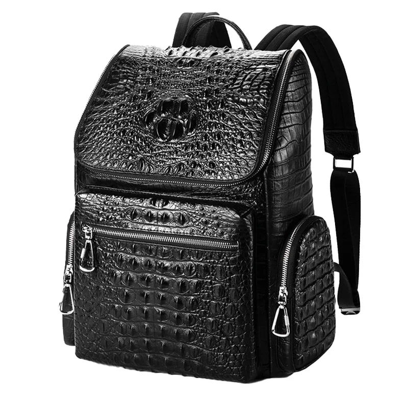 2026 New Fashion Genuine Leather Men Backpacks Alligator Male Korean Backpack Large Business Casual Laptop School Computer Bag