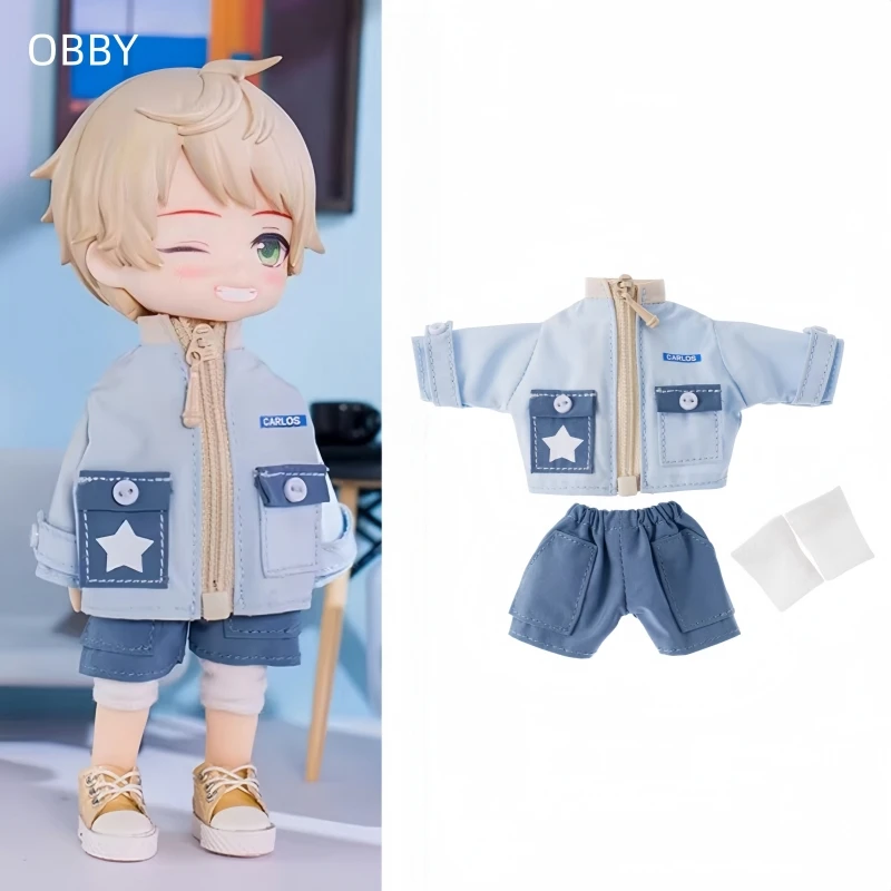 

Винтажный комплект из куртки и шорт для кукол Obitsu 11, 1/12 OB11, ufdoll, YMY, Molly Body Doll, одежда для кукол.