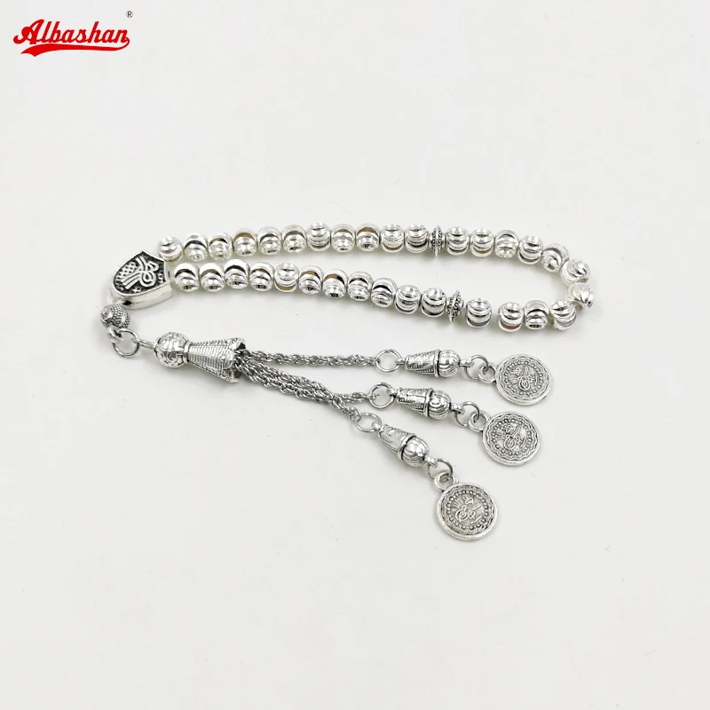 Silvers Tasbih small size muslim prayer beads arabic accessories on hand islamic misbaha 33beads bracelet small size for pocket