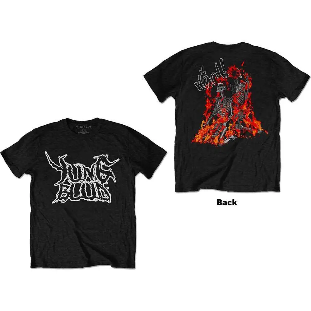 Yungblud Weird Flaming Skeletons Official T Shirt Mens