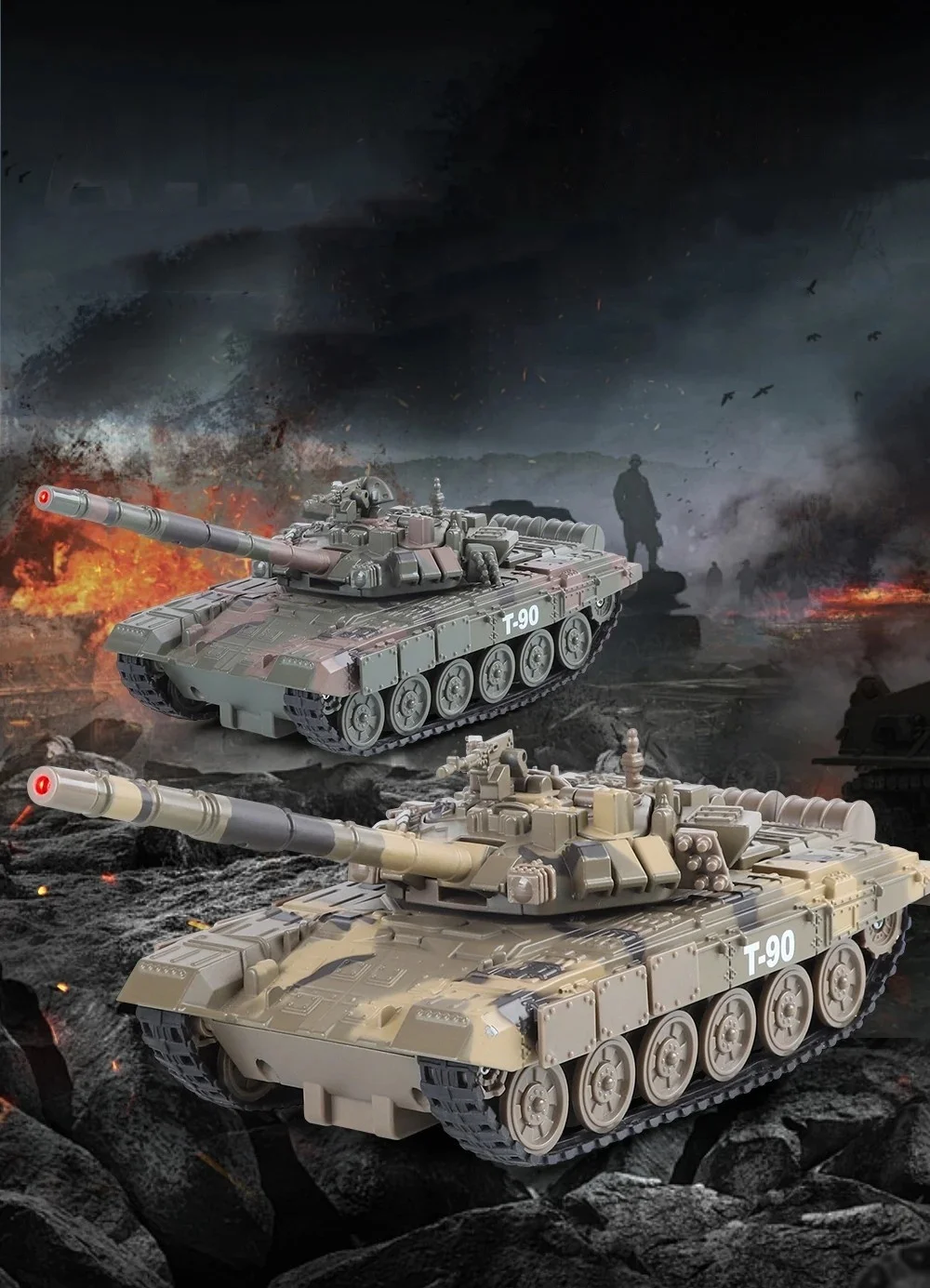 1:32 Schaal Tiger T-90 Spray Tank Model Speelgoed Metalen Diecast Miniatuur Militaire Voertuigen Geluid Licht Trek Speelgoed Cadeaus Voor Jongens