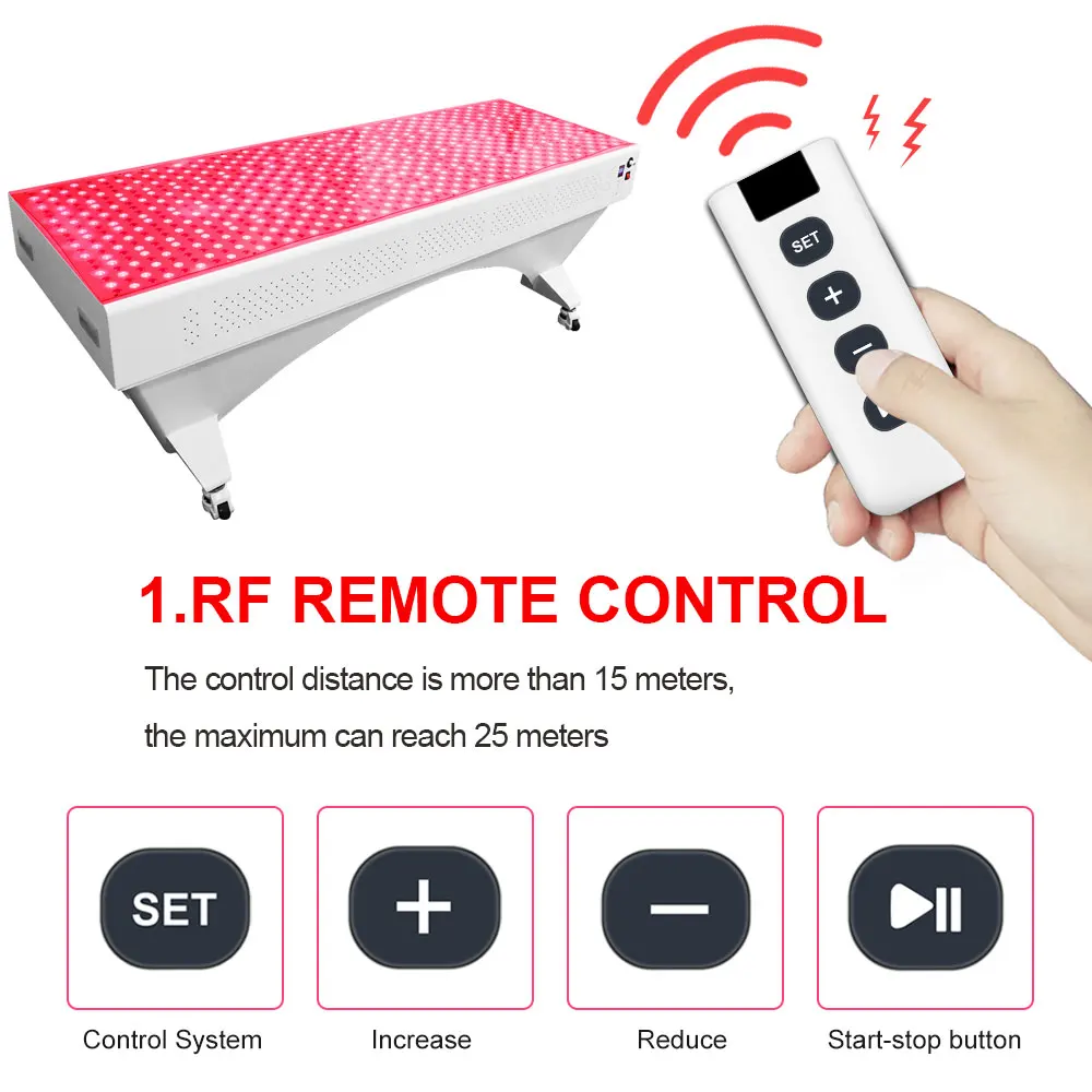 2023 NEW Home use height adjustable Smart control red light therapy device full body infrared light therapy Bed