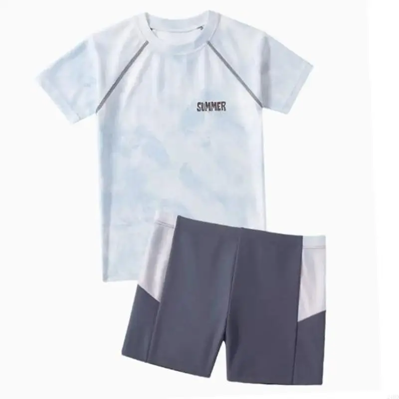 

2 Piece Boys Fast Drying Swim Shorts Set With Comfortable Split Design For Pool And Beach Use 24BD