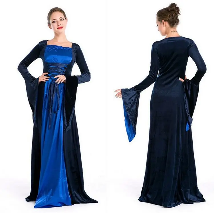 Vestido de Noche Retro de Corte, Disfraz de Dama de la Mansión, Disfraz de loween para Cine y Televisión, Cosplay, Disfraz...