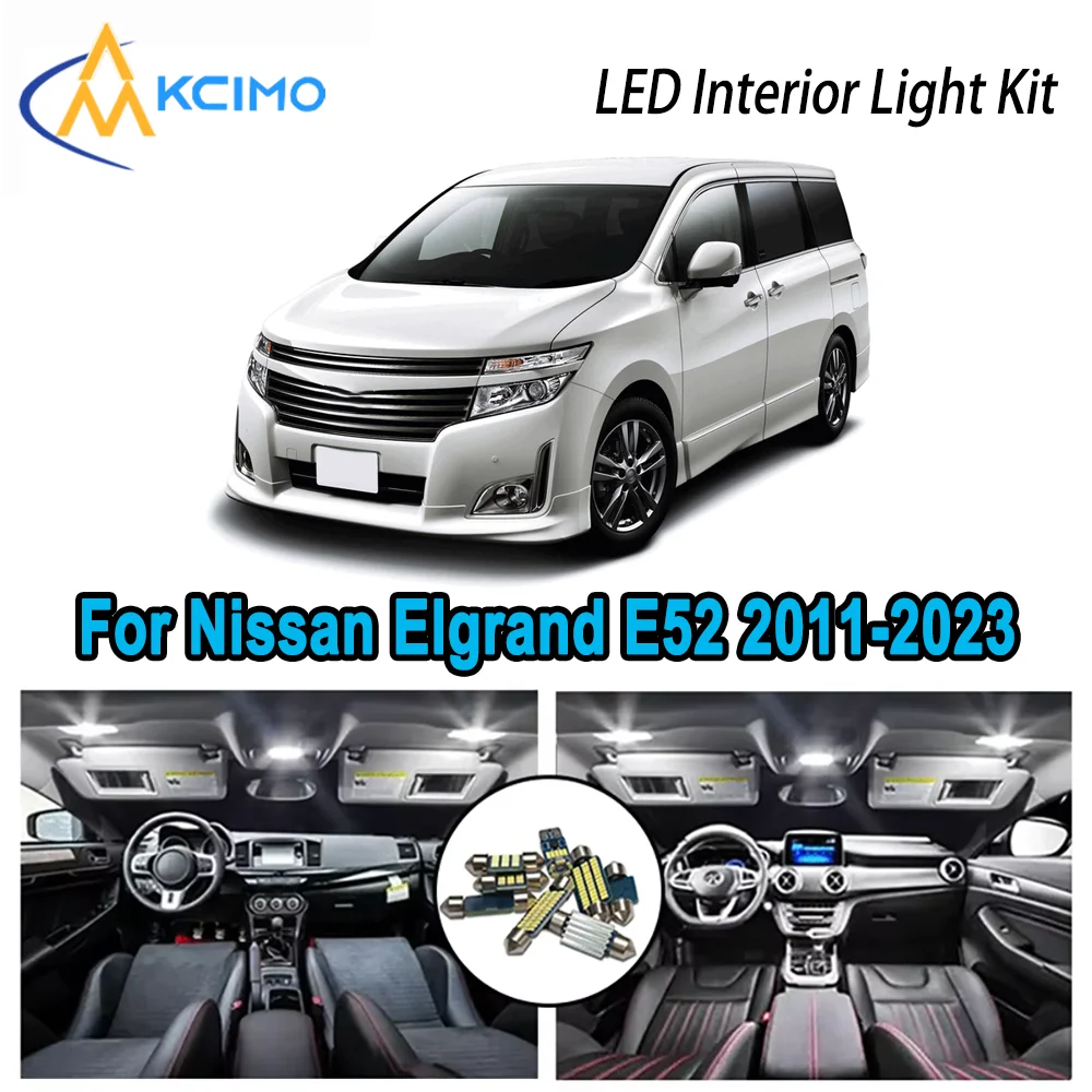 

High-Quality LED Interior Kit for Nissan Elgrand E52 2011-2023 2019 2020 Premium Error-Free Dome Map Trunk Automotive Lamps