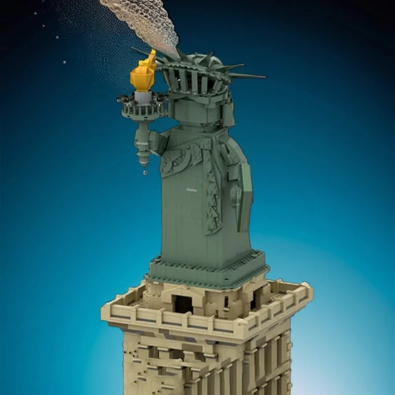 

3848PCS MOC Medieval Castle Statue Liberty Lady Up Scaled Buildable Figure Pedestal Tower Model DIY Building Blocks Gift Display