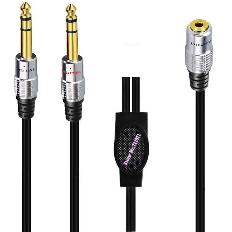 Macho para cabo adaptador fêmea, Audio Line Wire, Macho, Fêmea, 2, 6,35mm, 6,35 m, F, TRS, 3,5mm