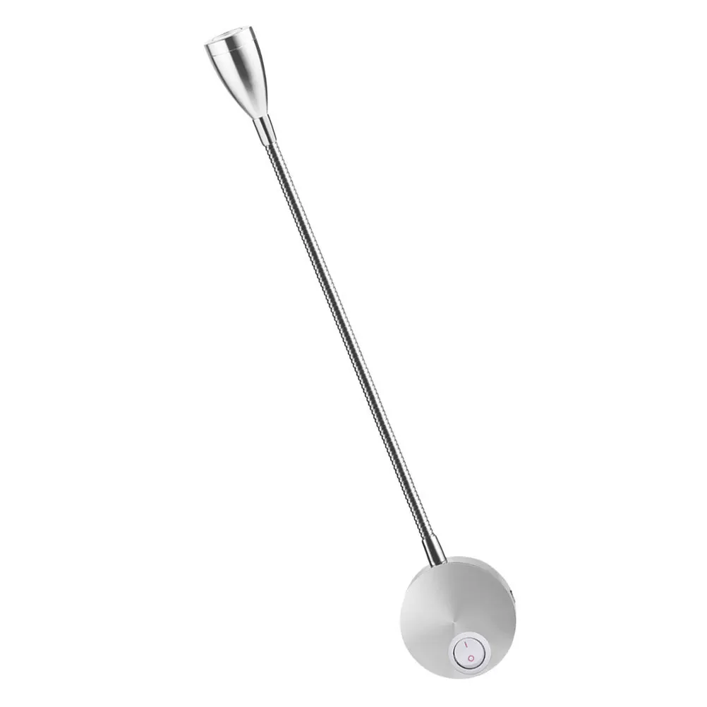 

Rotation Led Wall Lamp 360 Degree Adjustable Gooseneck Warm White Light For Bedroom Silver Long Arm Wall Sconce
