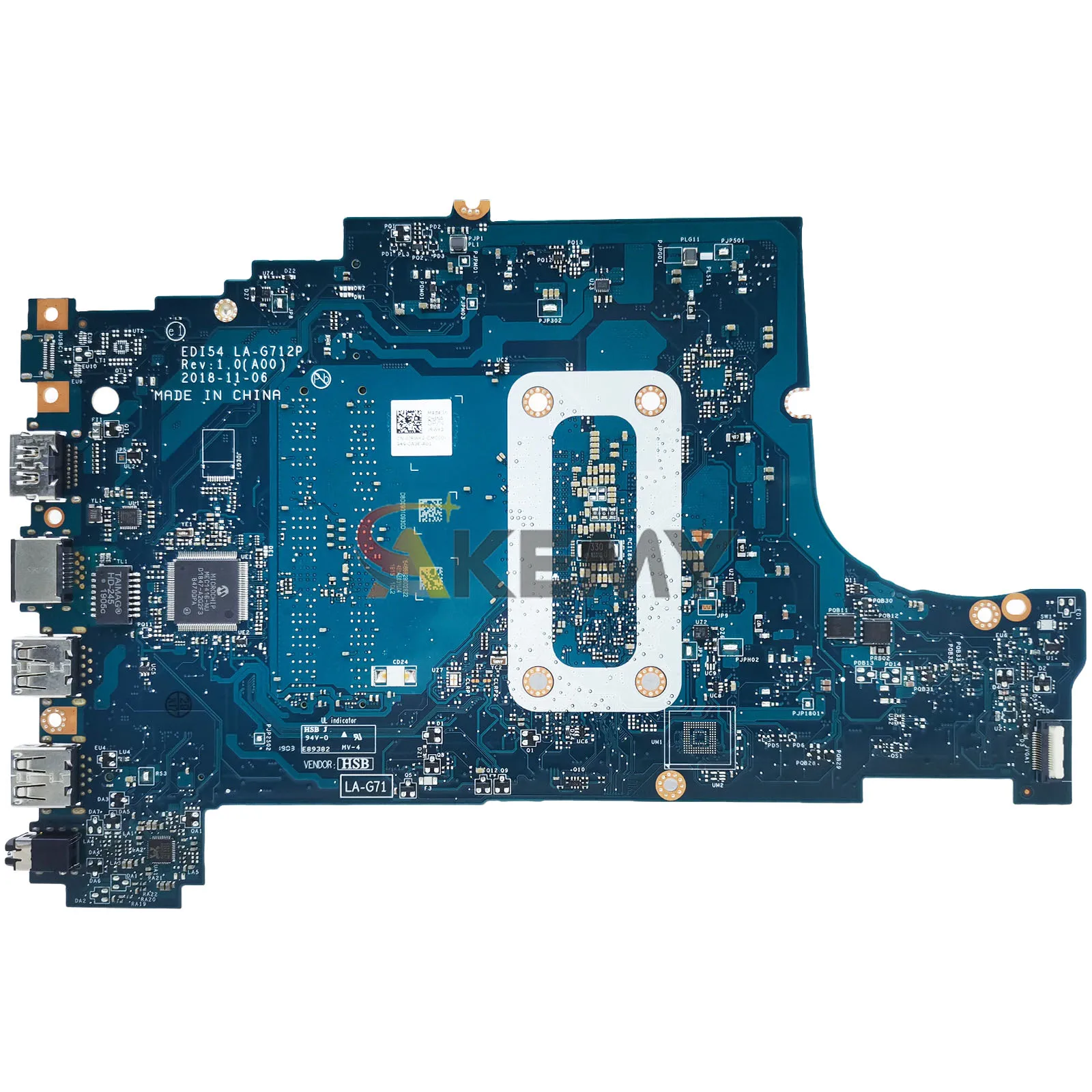 Carte mère d'ordinateur portable pour Dell 3480 3580 3780 3583 LA-G712P avec i3 i5 i7 8th CPU 04205U 05CF0M 0C75M5 0TWYDT testé OK