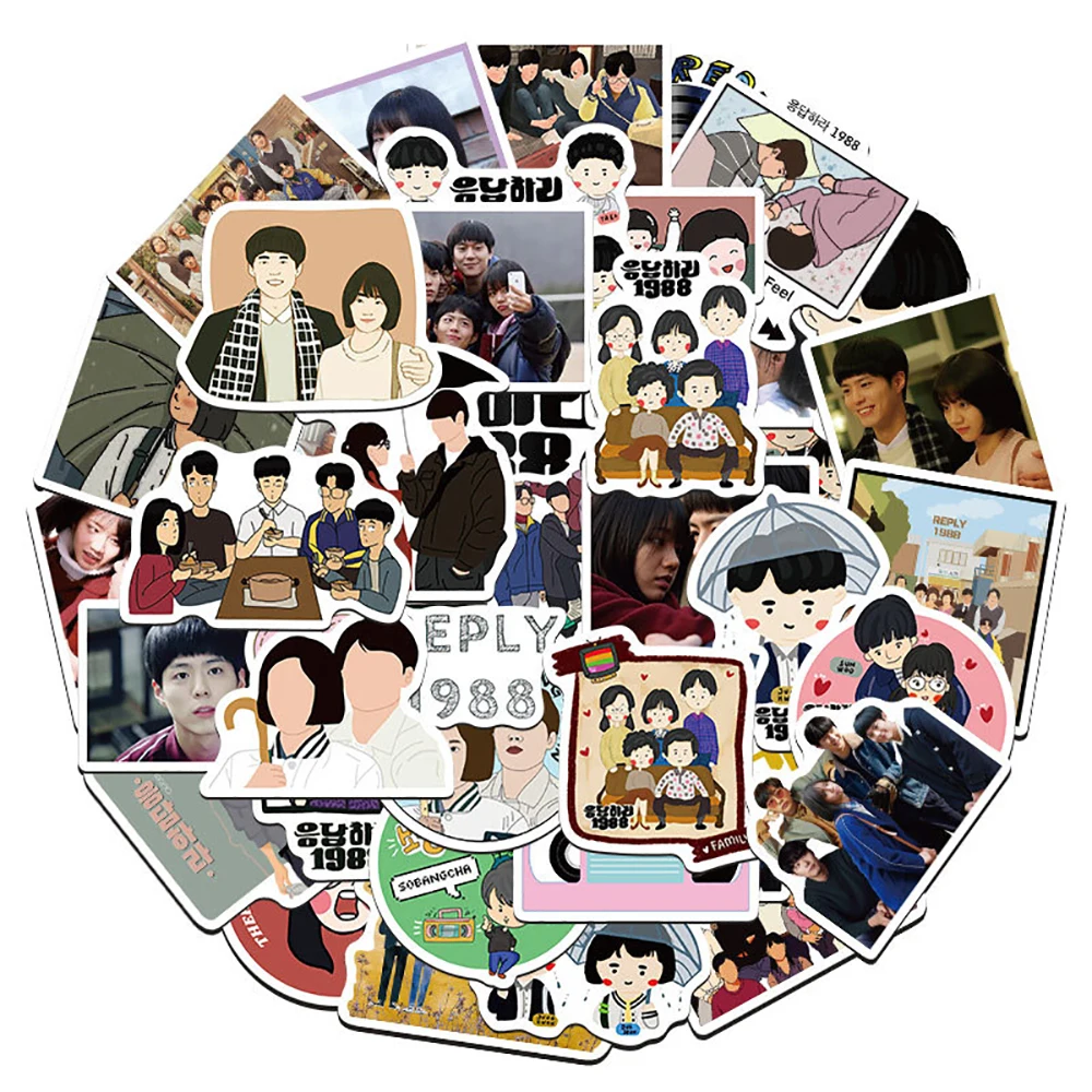 

10/50PCS Popular Korean Dramas Reply 1988 Cartoon Decals Toys DIY Suitcase Skateboard Phone Luggage Car Bike Stickers Gift
