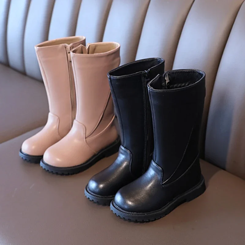 Muslimkid Shoe peluche Kid Boot Winter New Mid To Big Girl ShoeAnti Slip Leather Boot Versatile High Top manica lunga in cotone Boot