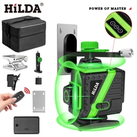 HILDA 3D/4D 12/16 Lines Laser Level Level Self-Leveling 360 Horizontal And Vertical Cross Super Powerful Green Laser Level