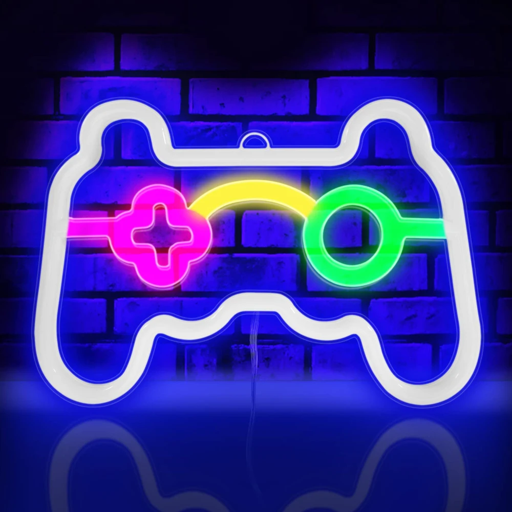 Light Up Your Game Room: USB-Powered LED Neon Sign with Dimming Controller - Perfect Gamer Gift!