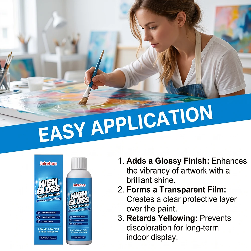High Gloss Acrylic-Varnish For Painting Clear Waterproof Sealer For Crafts Non-Yellowing UV Resistant Formulas School Art Supply