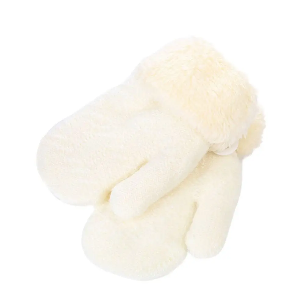 

Keep Finger Warm Plus Velvet Kids Gloves Thick Knitting Mittens Full Finger Gloves Baby Kids