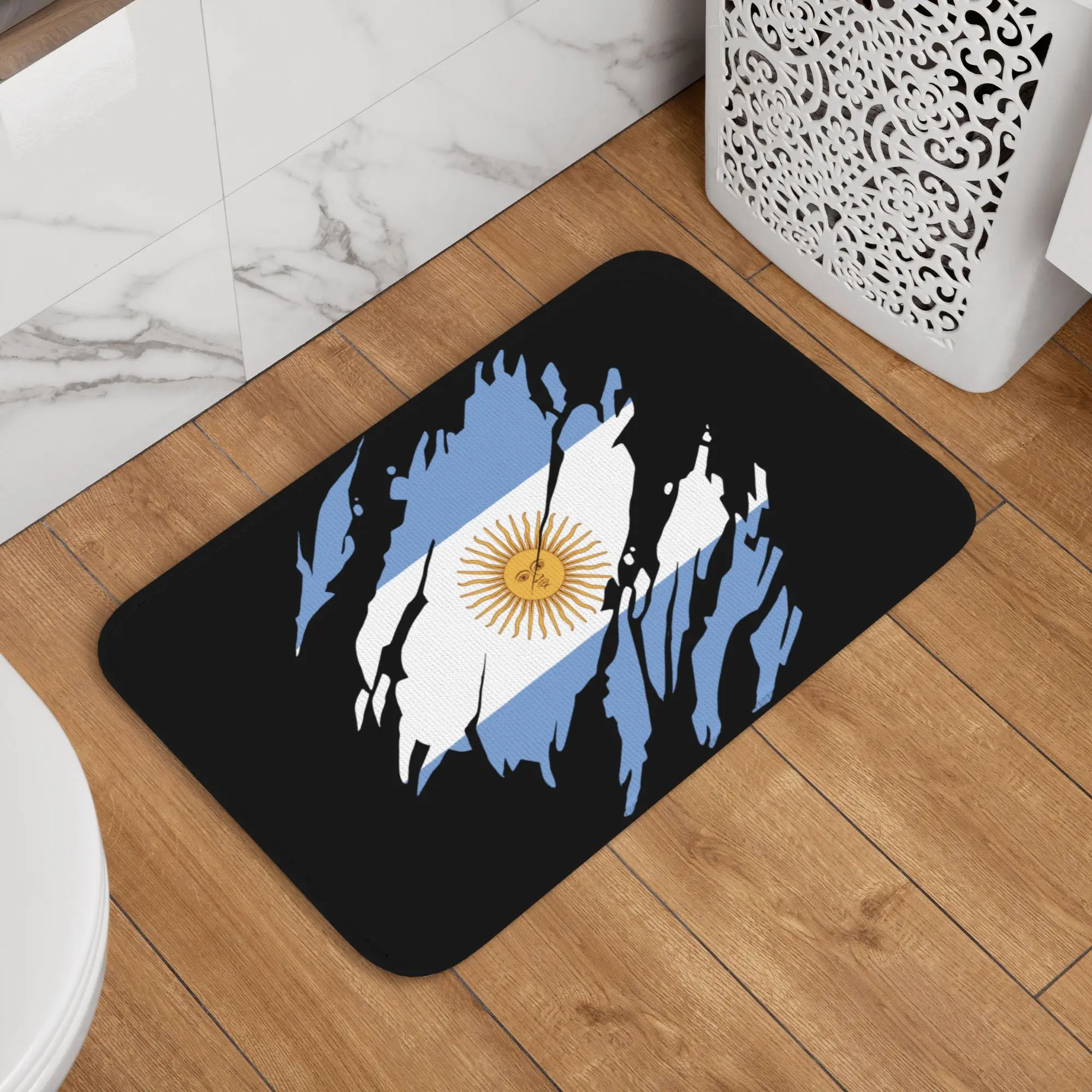 Custom Always Argentina Flag Doormat Anti-Slip Entrance Kitchen Bath Door Floor Mats Argentinian Proud Garage Carpet Rug