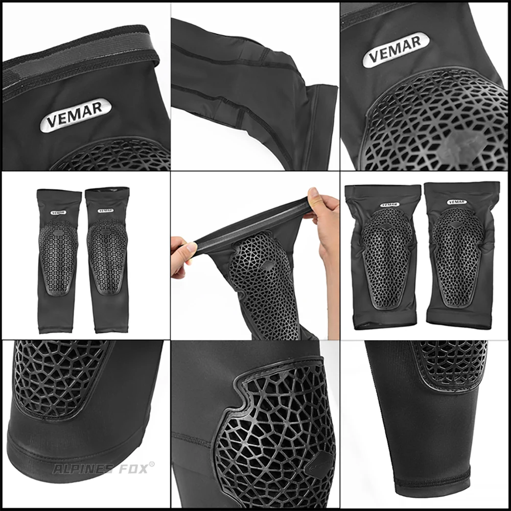 VEMAR Breathable Anti-fall Motorcycle Knee Elbow Pads High Elasticity Motocross Knee Guard DH MTB Cycling Moto Sleeves Kneepads