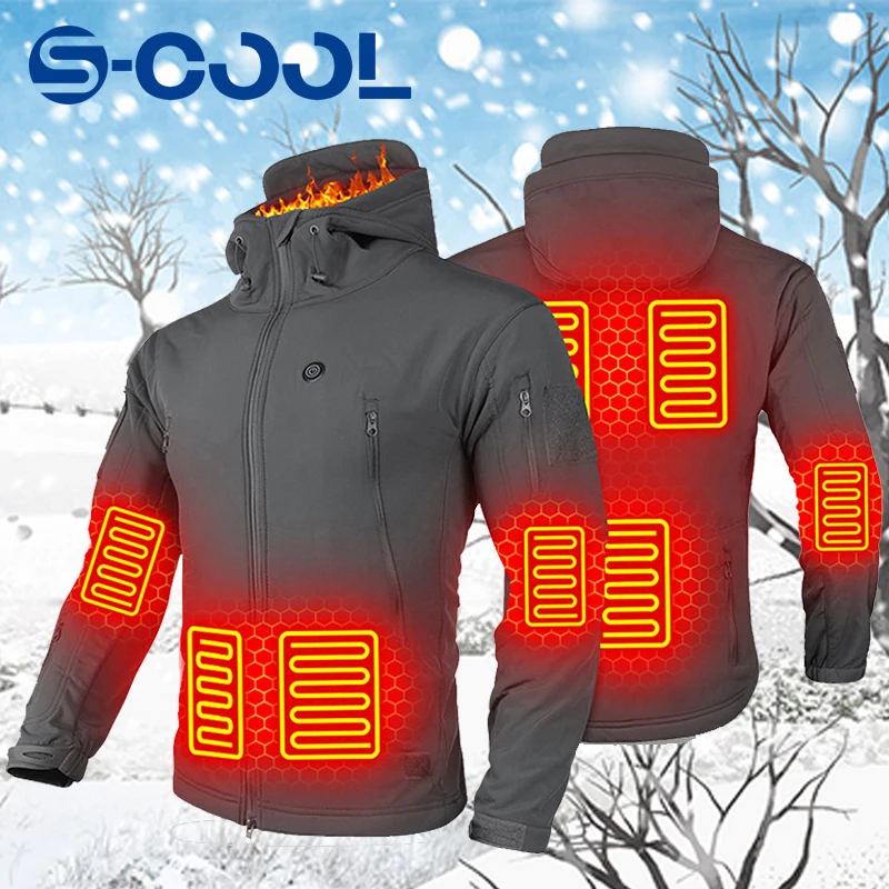 

Winter Heated Jacket 7 Zone USB Electric Heating Jacket Washed Warm Jacket Man Women Camping Hiking Coat Thermal Clothing