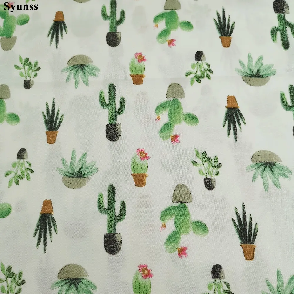 Green Cactus DIY Cotton Fabric Quilting Patchwork Scrapbooking Home Textile Decoration Bedding Clothing Doll Sewing Cloth Syunss