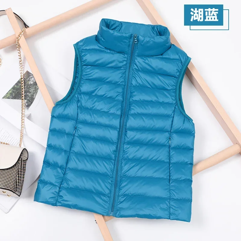 2024 White Duck Down Jacket Women Vest Autumn Winter Sleeveless Waistcoat Warm Lightweight Puffer Jacket Female Tops Outwear 8XL