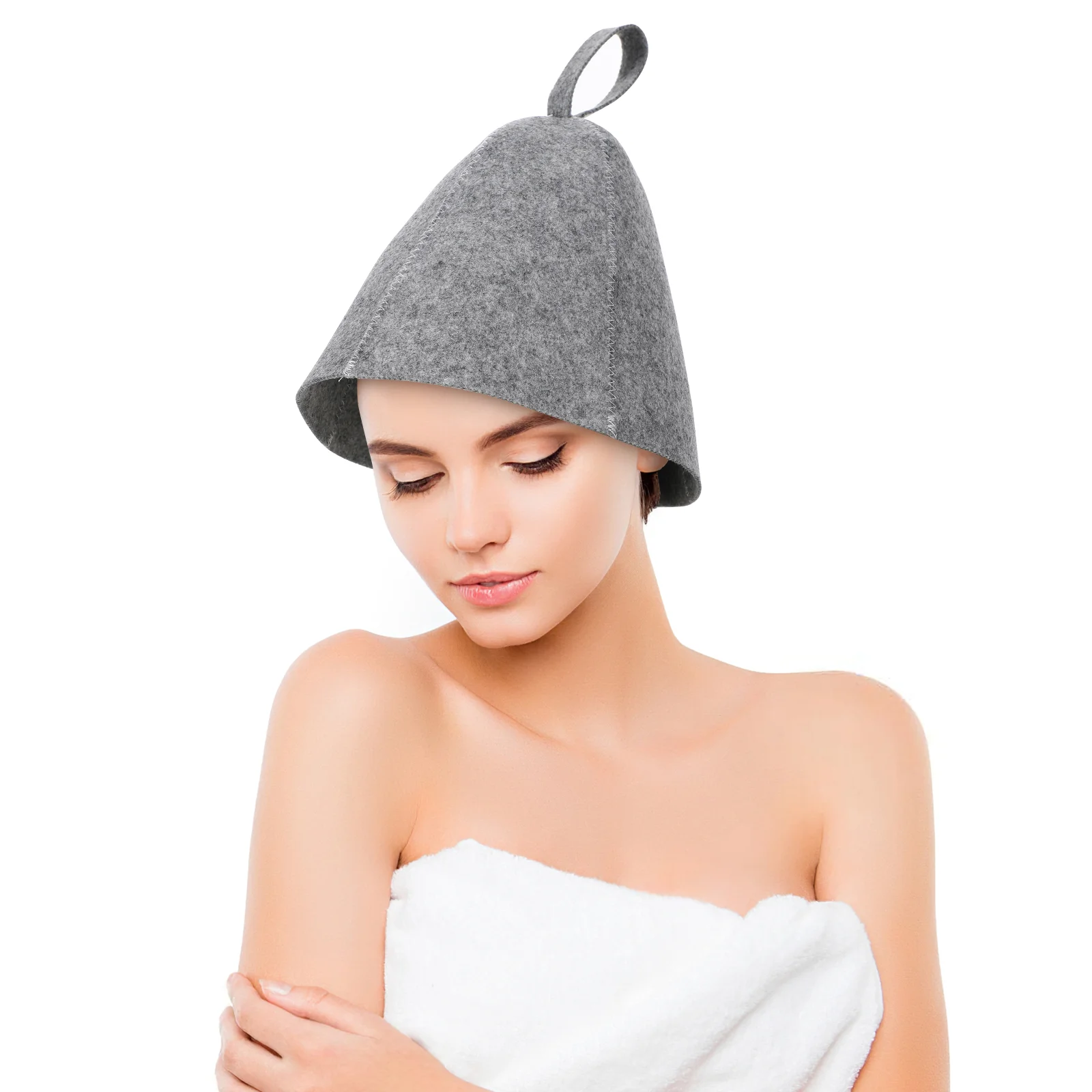 Gorro de ducha cómodo para hombre, gorro de Sauna de fieltro grueso, Protector flexible, cómodo baño, 2 uds.