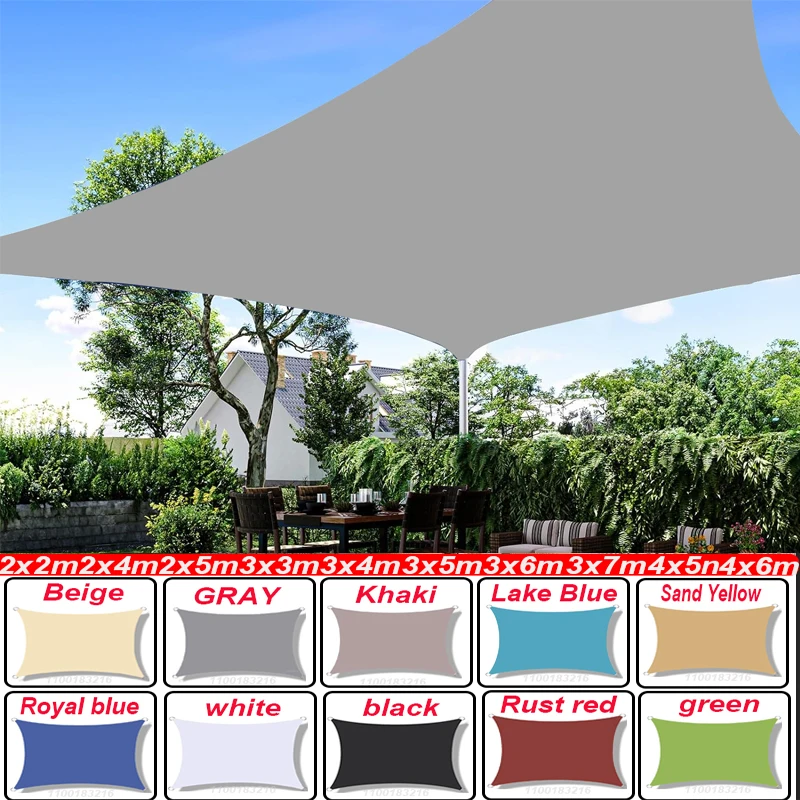 Outdoor Awnings Waterproof Sun Shade Sail Garden Canopi For Terrace Car Canvas Awning Rectangle Pool Sun-Shelter Sunshade Sail