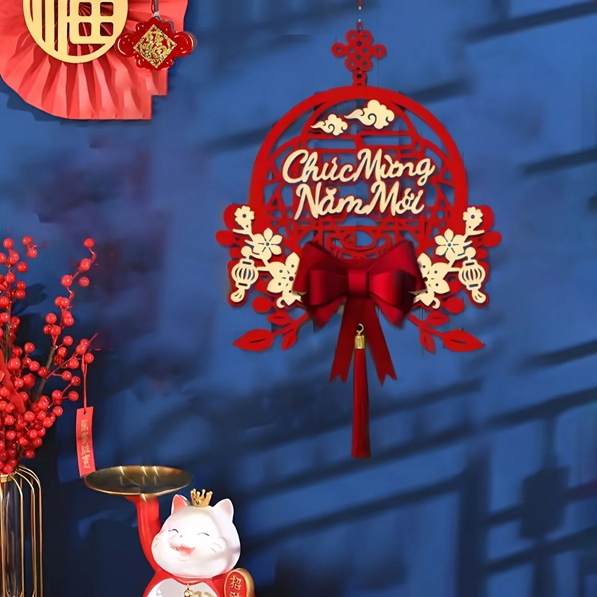 1pc Decorazioni di Capodanno 2025 Vietnamese Lunare Tradizionale Tet Ornamento Festival di Primavera Nappa Ciondolo Appeso Decorazioni Per La Casa Regali