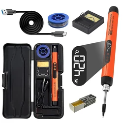 New USB Soldering Iron Smart Temperature Control Fan Wireless Fast Charging Home Portable Repair Welding Tool Set