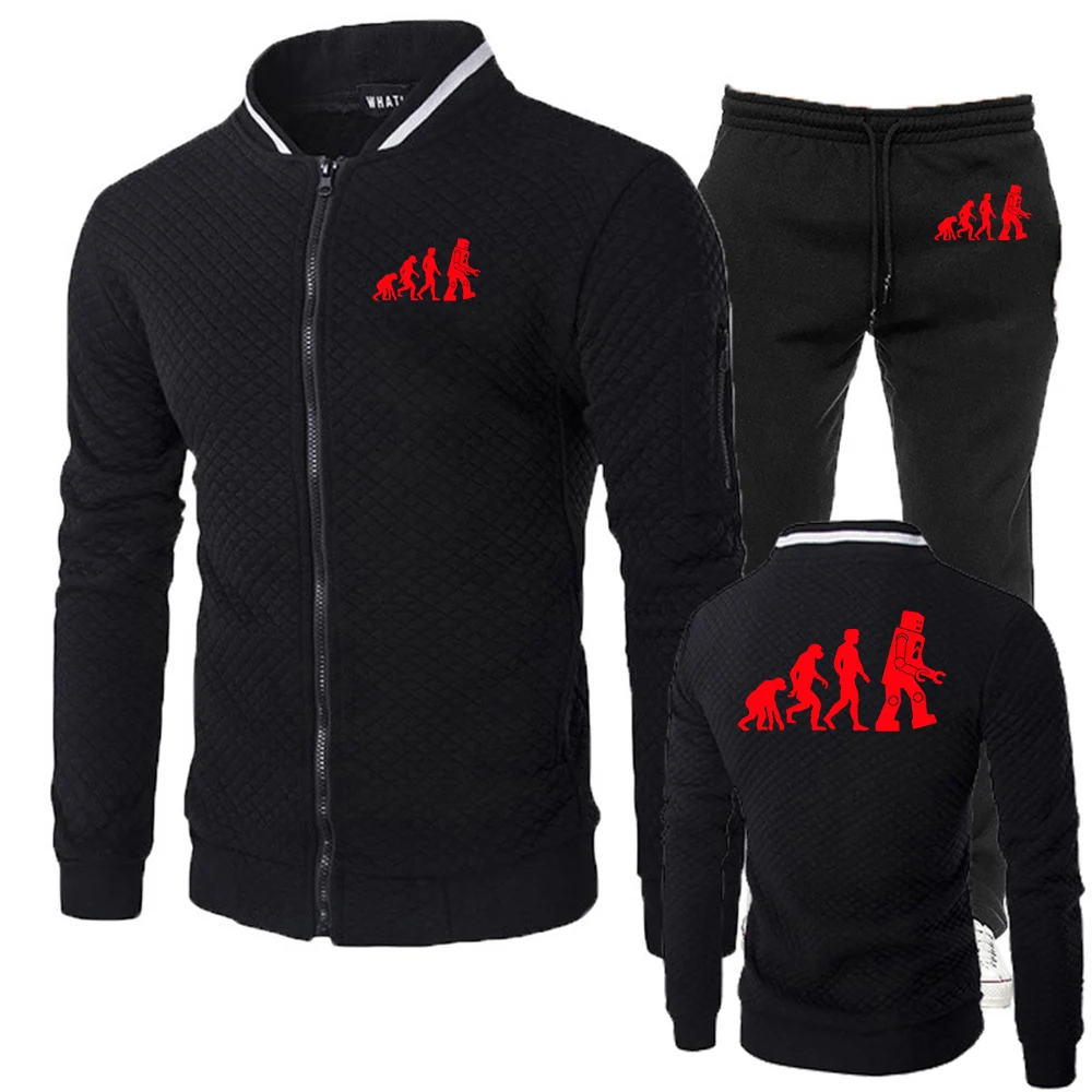Ensembles Confortables Homme Printemps-Automne 2026 : Sweat à Capuche et Pantalon Slim Fit de Haute Qualité avec Impression Amusante Thème Evolution