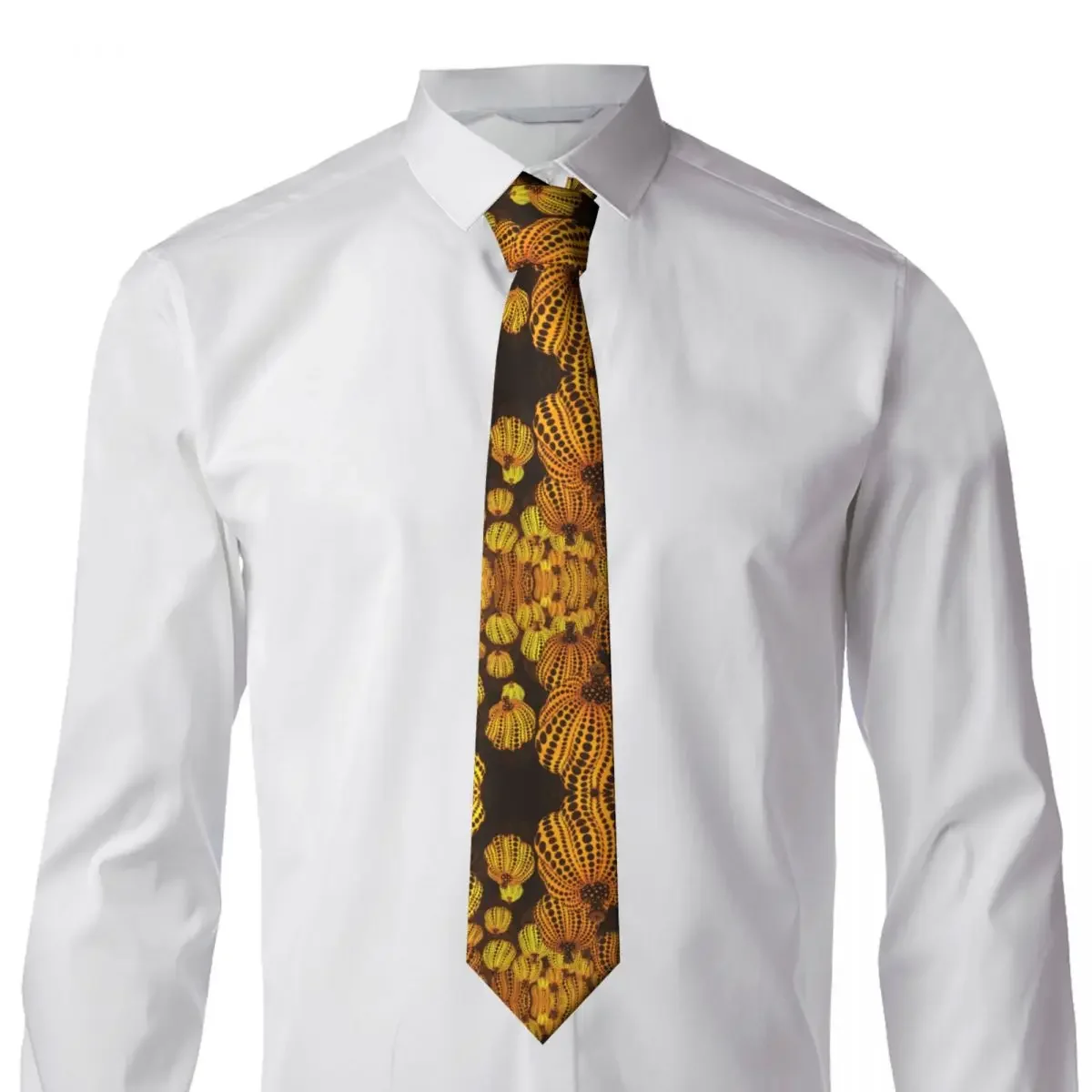 Fashion Abstract Art Yayoi Kusama Pumpkin Neck Ties for Wedding Personalized Men Aesthetic Neckties