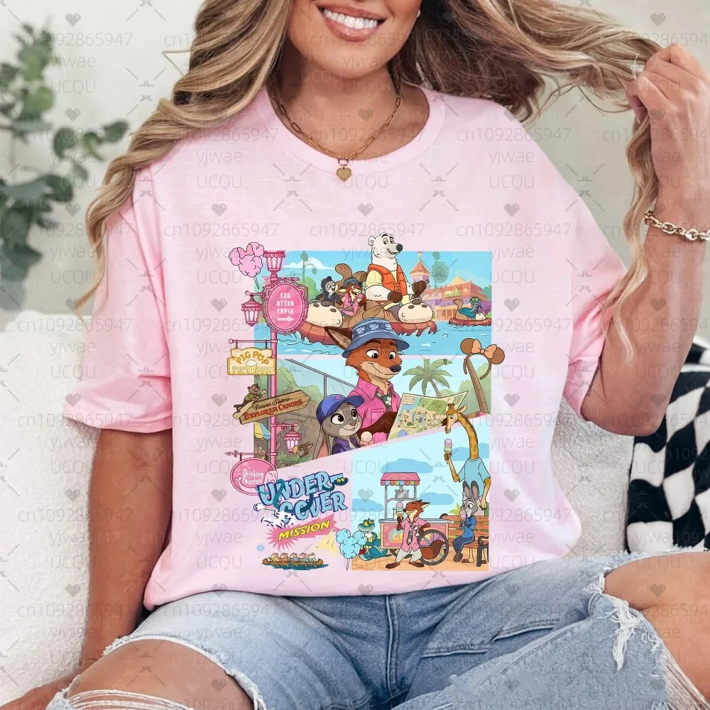 تي شيرت Zootopia 2 للرجال 2025، قمصان رحلة عائلية من Disney، تي شيرت Zootopia Undercover Mission، Zootopia-2 Walt World،