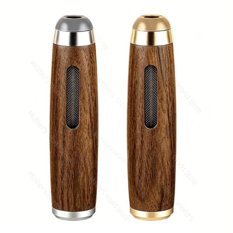 

Handheld Mini Ashtrays Anti Soot-flying Cigarette Cover Walnut Wood Cigarette Holder Ash Organizer For Car Driving Ashtray