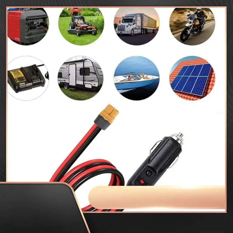 

Удлинительный кабель с разъемом XT60 с вилкой прикуривателя, 10 футов, 14AWG, автомобильное зарядное устройство и шнур-переходник для солнечного генератора