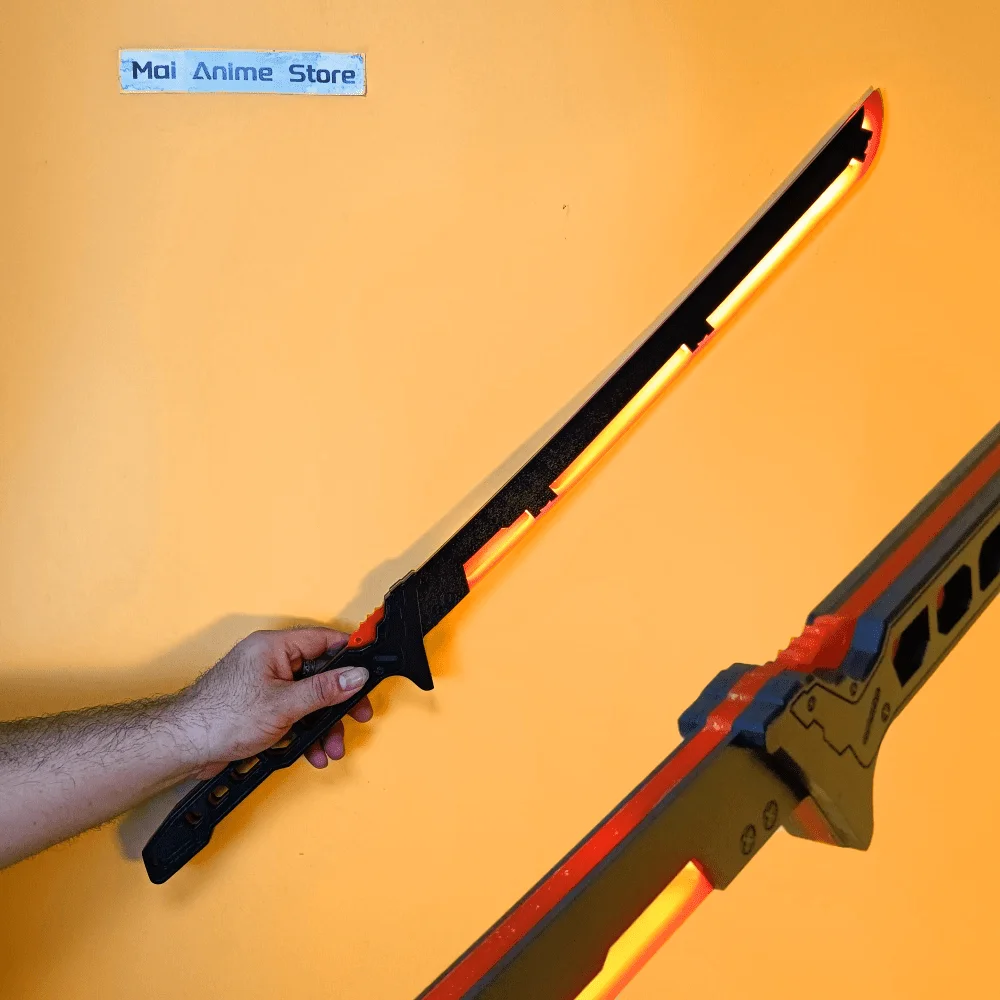 31인치 발광 사이버펑크 검 카타나 ABS 사이즈 일본 카타나 밝은 플라스틱 사무라이 검 라이트 애니메이션 코스프레 소품 장난감 선물