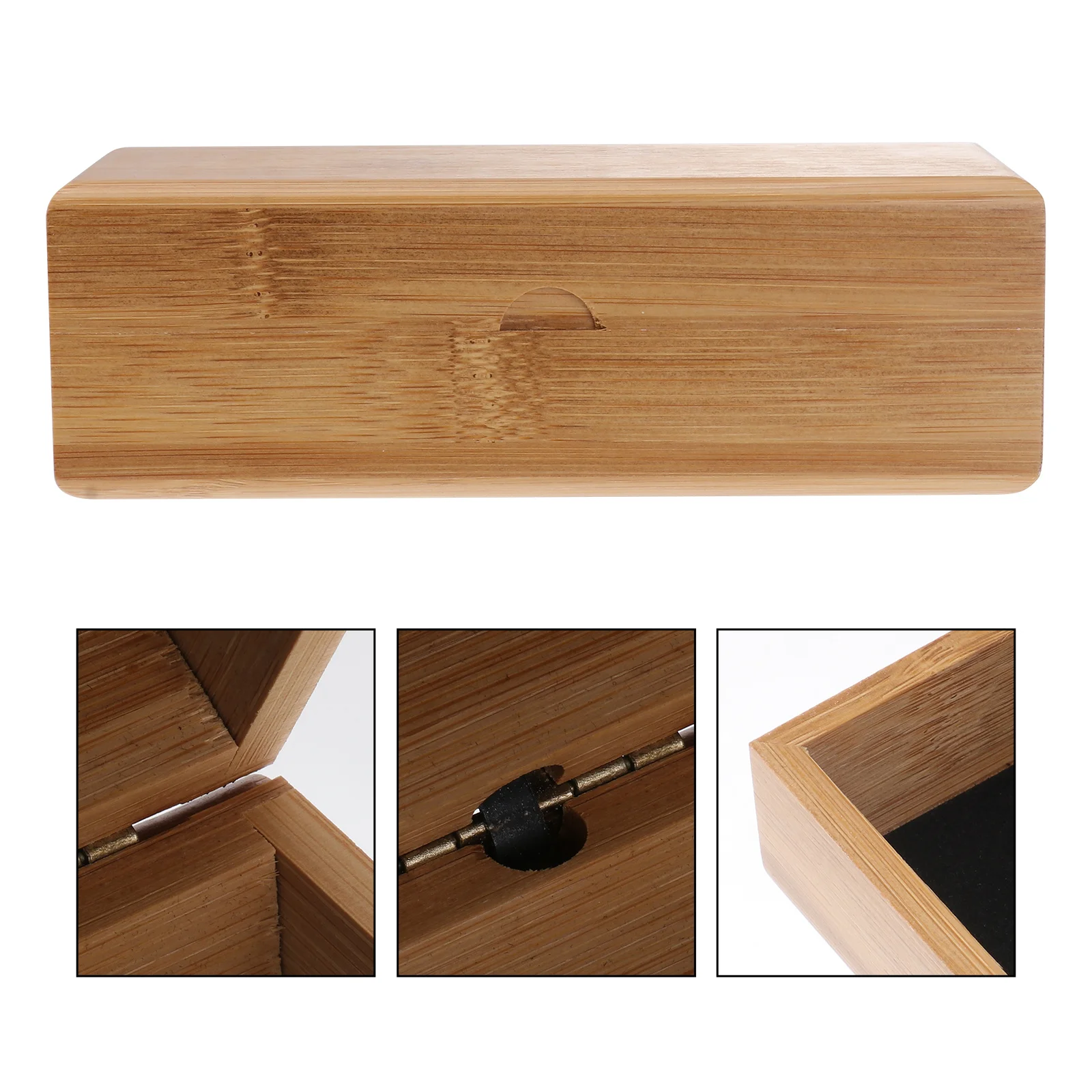 

1Pcs Wooden Glasses Box Vintage Bamboo Sunglasses Case Portable Lightweight Storage for Metal Bamboo Eyewear Khaki