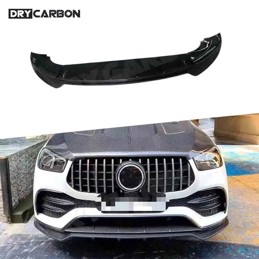 Carbon Fiber Front Bumper Lip Spoiler Chin Body Kits for Mercedes Benz GLE Class W167 GLE450 GLE53 AMG Sport SUV 2020 2021 2022