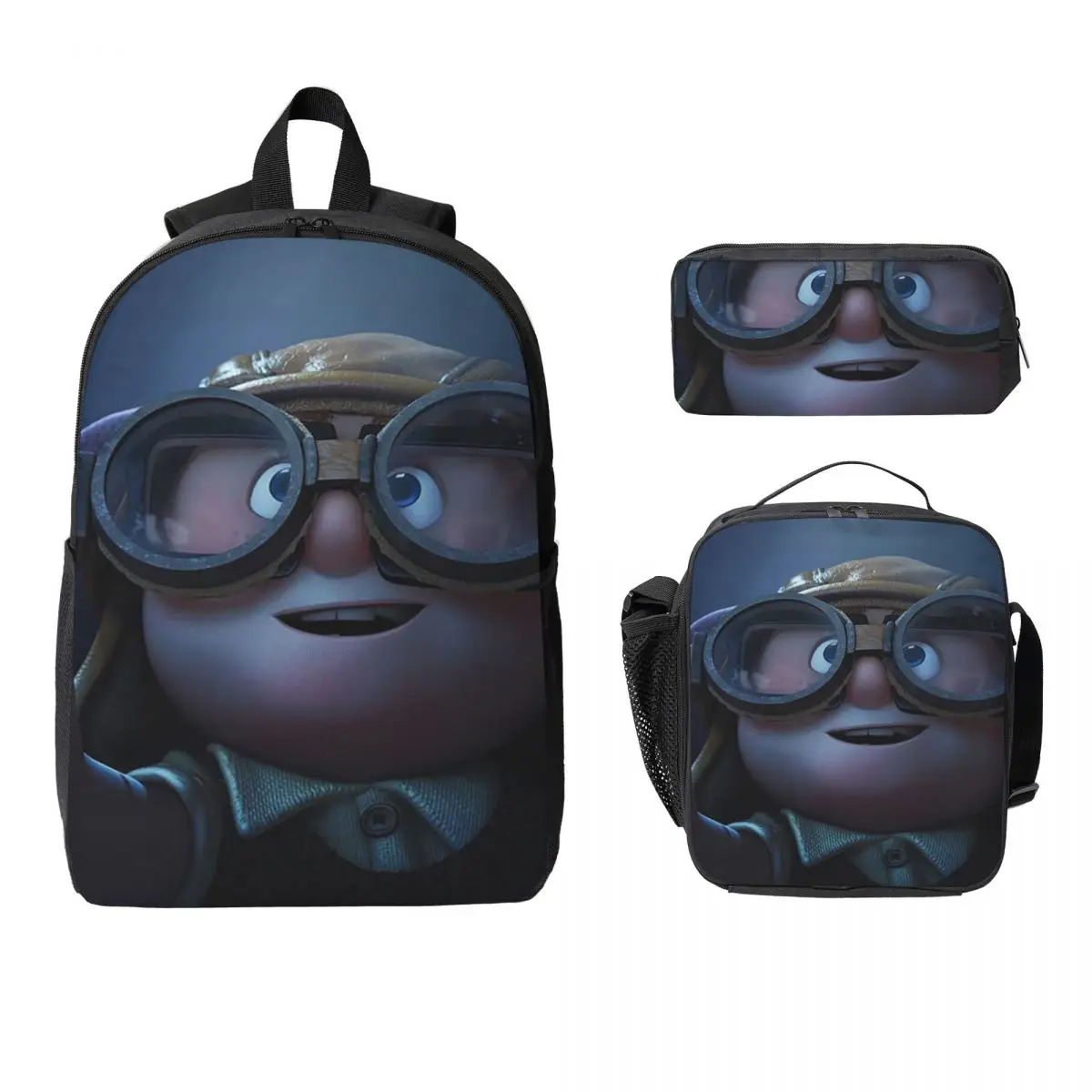 

Up Backpack Student Boys Girls BookBag School Bag Computer Shoulder Bags 3ps Insulated Lunch Bag Pencil Case