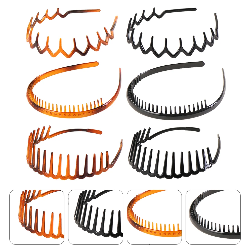 

6 PCS Headband Headbands Short Hair Wire Sports Grips Pins Fashionable Hoops Rhinestones Fitness