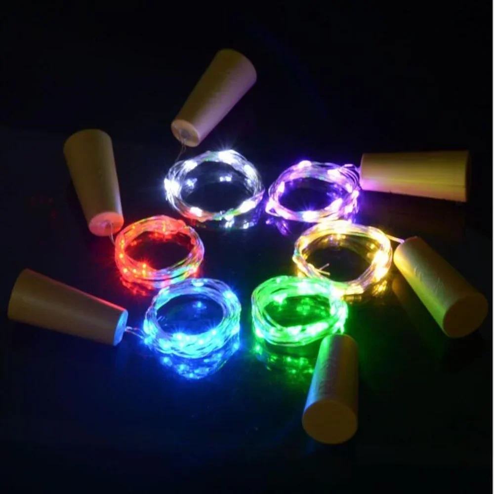 2M 20 Led  LED String Light battery included Cork Shaped Wine Bottle Stopper Light Lamp Christmas Party Decoration