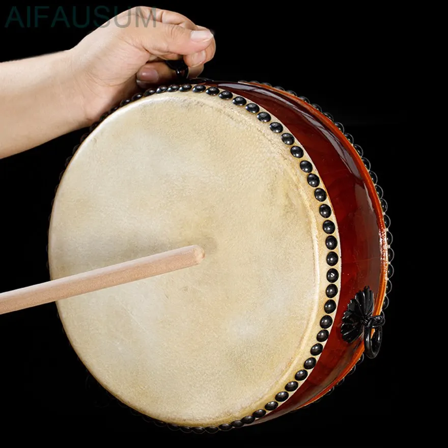 18-39cm Hanging ring Cowhide flat drum Buddhism musical instrument  Portable Coloratura drum