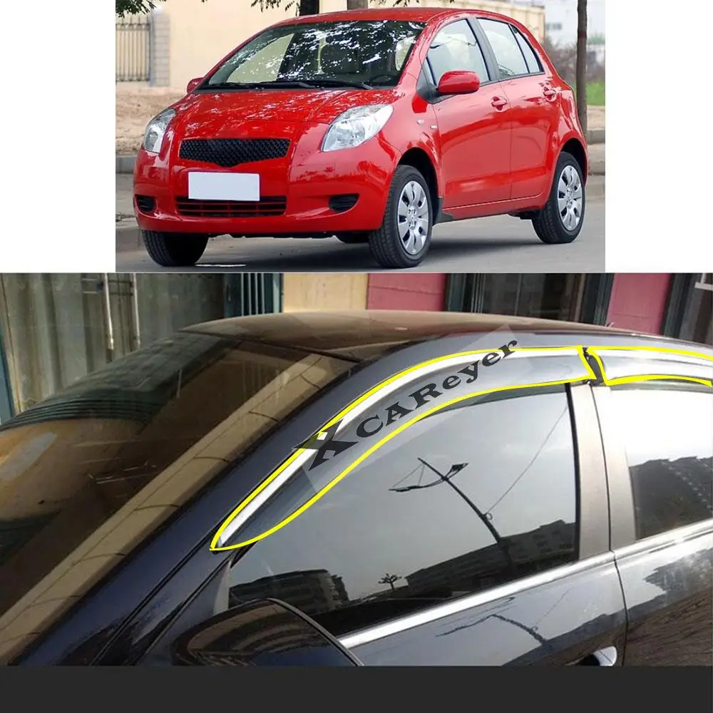 For TOYOTA XP90/VITZ/YARIS 2006 2007 2008 2009 2010 2011 Car Styling Sticker Plastic Window Glass Wind Visor Rain/Sun Guard Vent