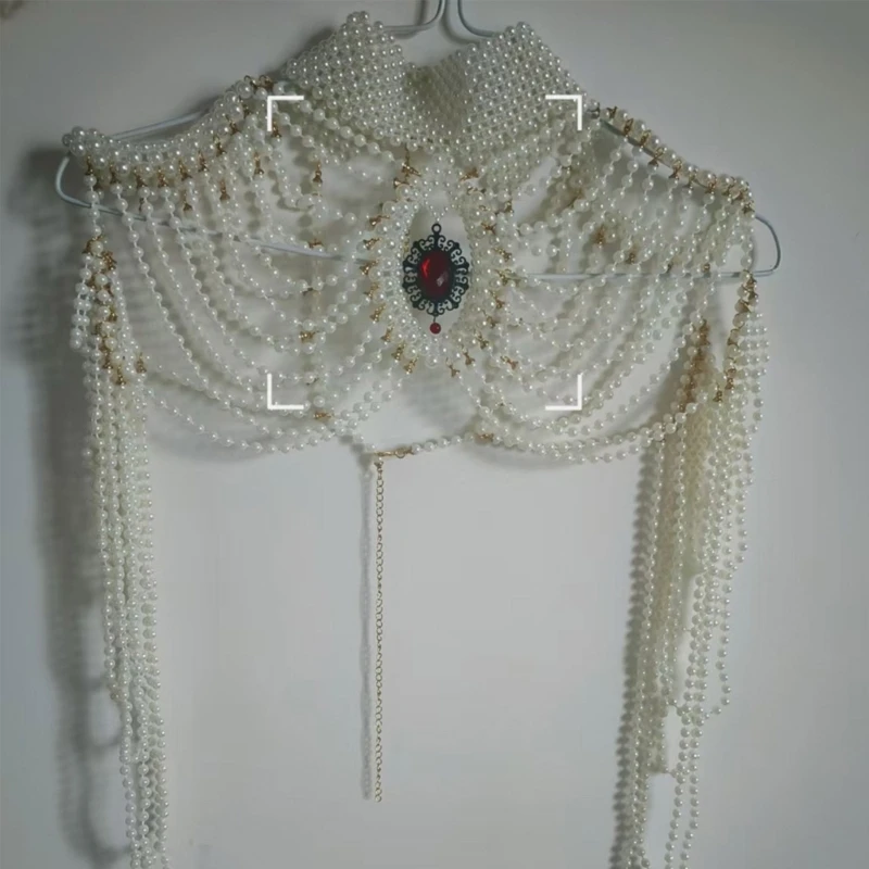 

C1FC Sophisticated Pearls and Tassels Body Jewelry Pieces for Party Enthusiasts