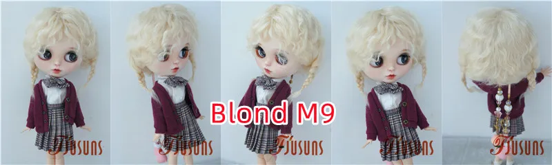 Fjusuns JD644 9-10inch 10-11inch Messy Baby Curly Mini Twintail Mohair BJD Wigs QBaby Pullip Blythes& 18"AG Doll Accessories