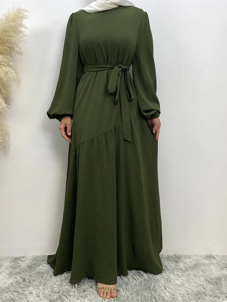 Eid Muslim Dress for Women Abaya Morocco Party Dresses Ramadan Lace-up Abayas Kaftan Islam Modest Dubai Arab Long Robe 2024