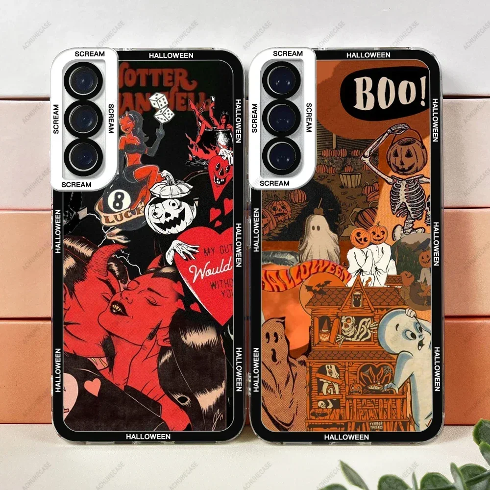 Halloween Party Phone Case For Samsung Galaxy S20 S21 S22 S23 S24 A12 A13 A21s A22 A31 A32 A71 A72 A73 Plus FE Ultra Soft Cover