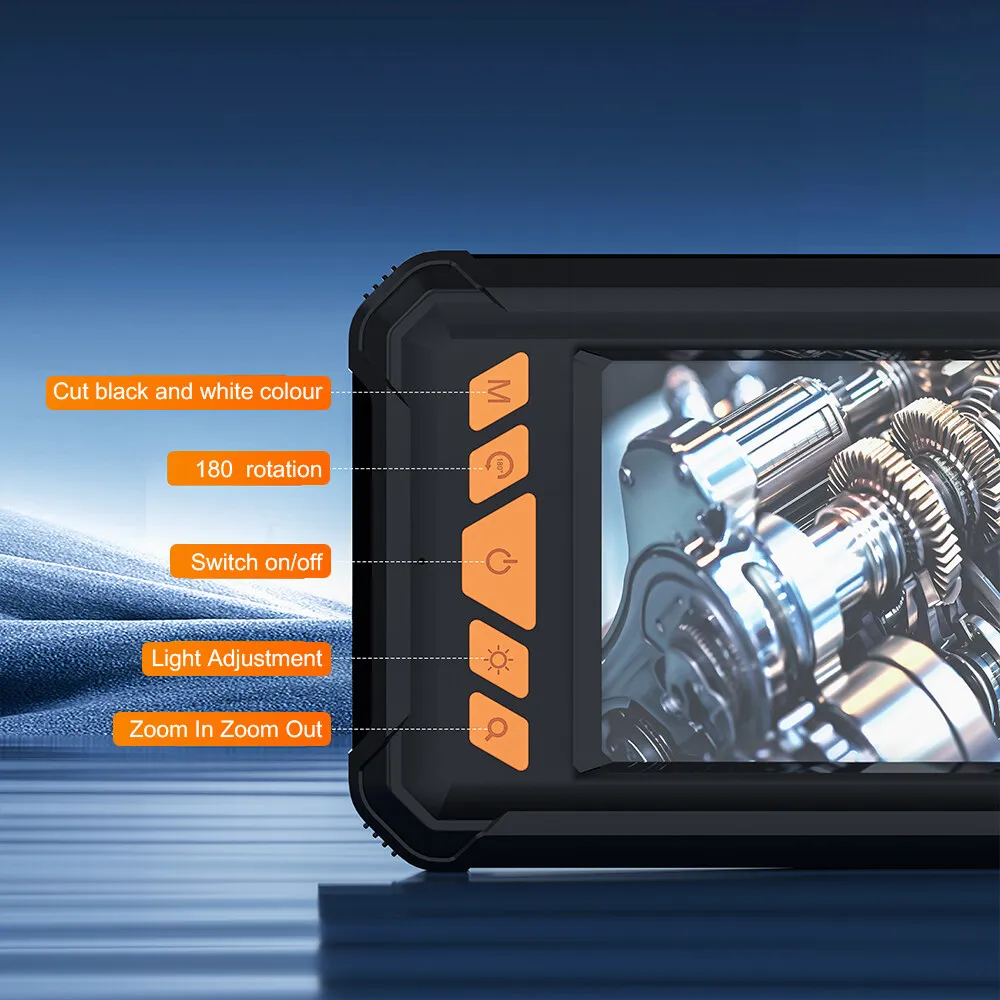 P380 Industrial Endoscope 4.3 Inch Screen HD 1080P Pipe Sewer Inspection Borescope IP67 Waterproof