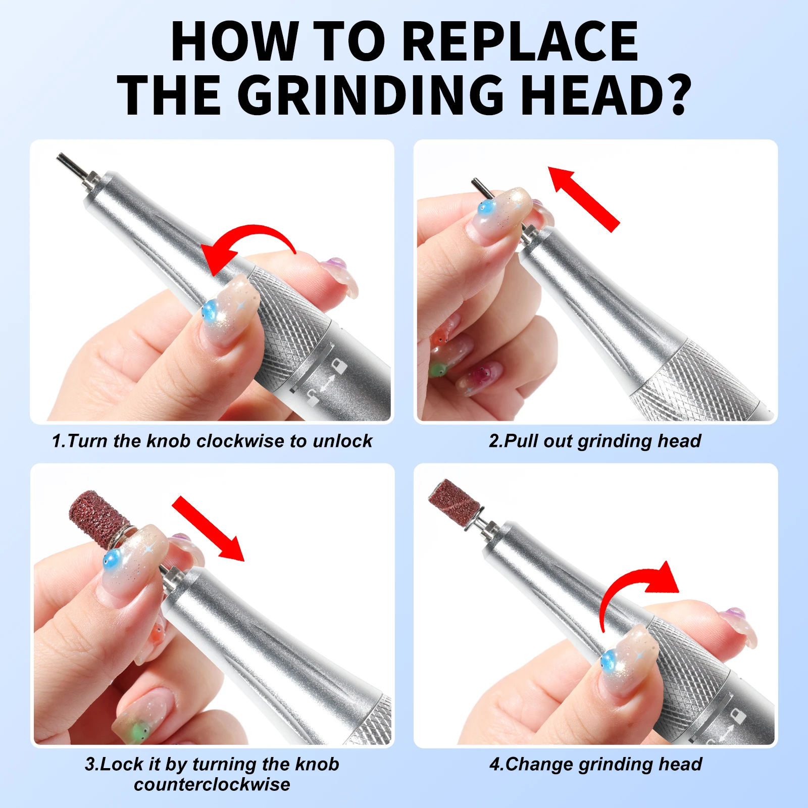 Kit de taladro eléctrico profesional para uñas, lima de uñas recargable para Gel acrílico, máquina de lima electrónica inalámbrica, 50000RPM