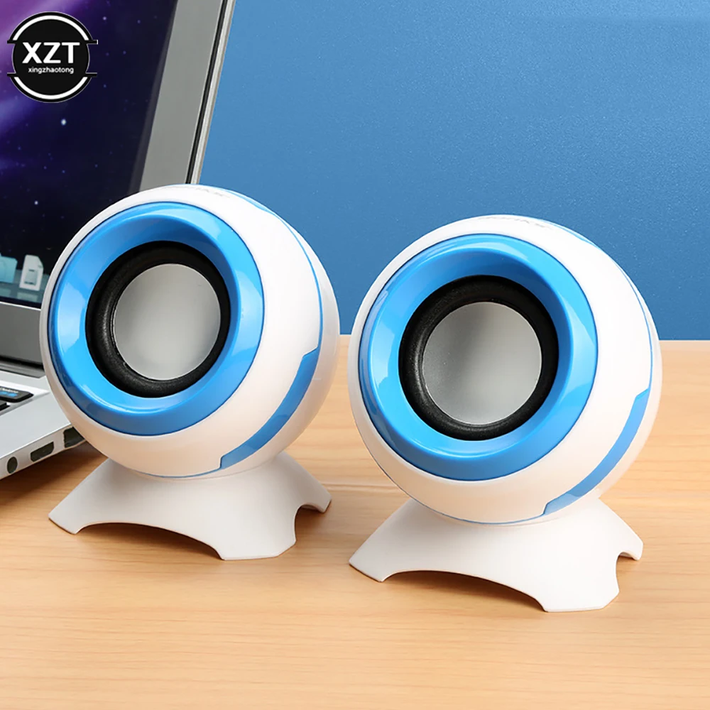 2PCS Computer Speakers 3.5MM USB Wired Bass Stereo Speaker For Laptop Smartphones Desktop MP3 Computer Players