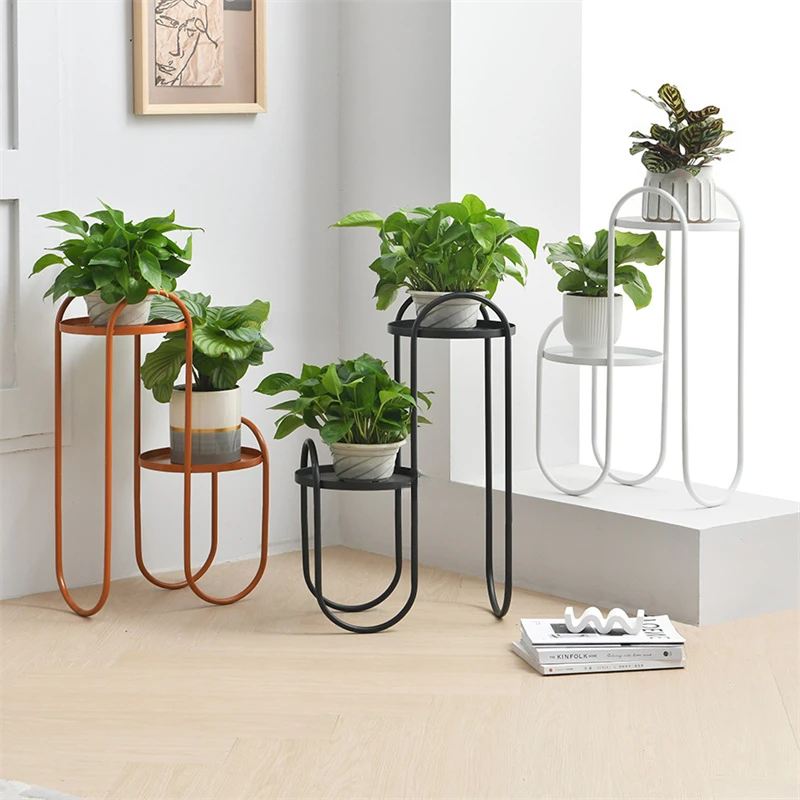 

Nordic Iron Floor Plant Stand Balcony Flower Pot Shelves Indoor Living Room TV Cabinet side Plant Flower Stand Plant Organizer